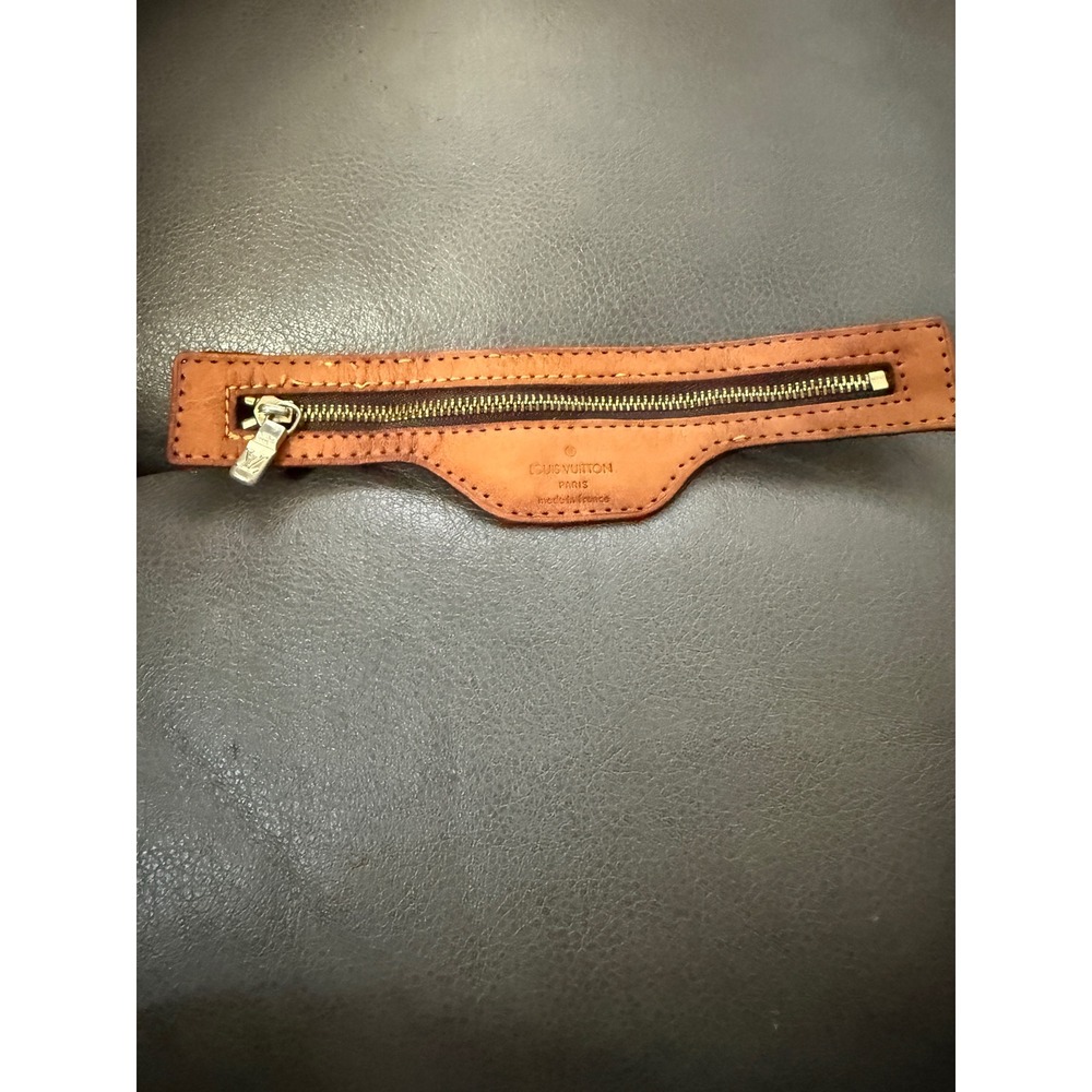Louis Vuitton Vachetta Leather Replacement Zipper Pocket Panel Made in France 8"